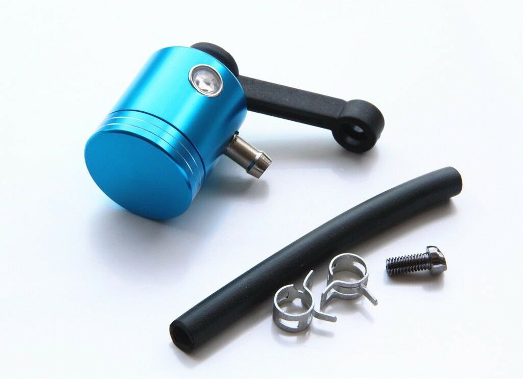 Blue CNC Road Street Bike Front Brake Tank Master Cylinder Fluid Reservoir Cup