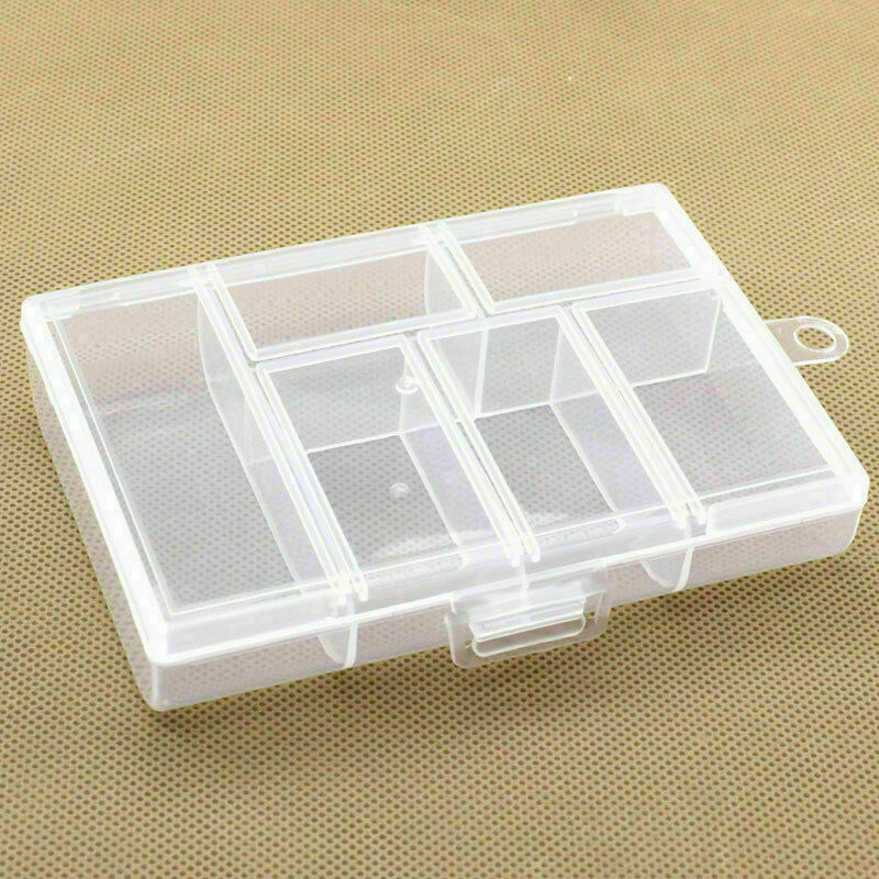Portable Plastic 6-Compartment Storage Container Small Box Case