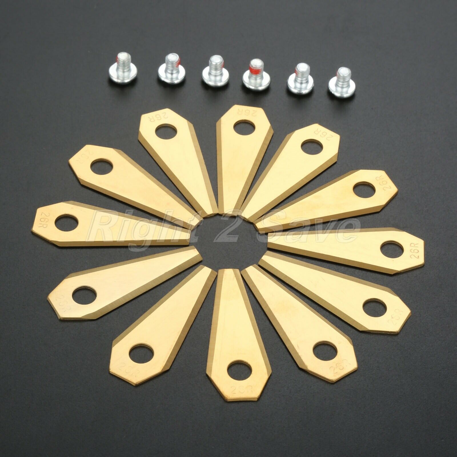 30x Blades For Bosch Indego Robotic Mower Titanium Coated Lawnmower Spare Parts