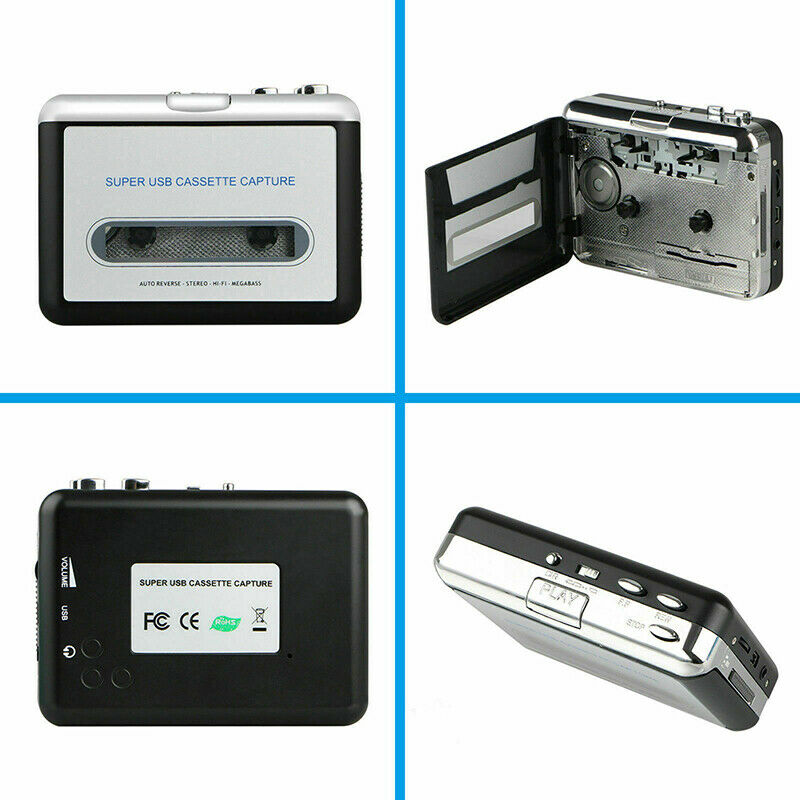 Portable USB Cassette Tape-To-MP3 Converter Capture HiFi Audio Music Player Fx
