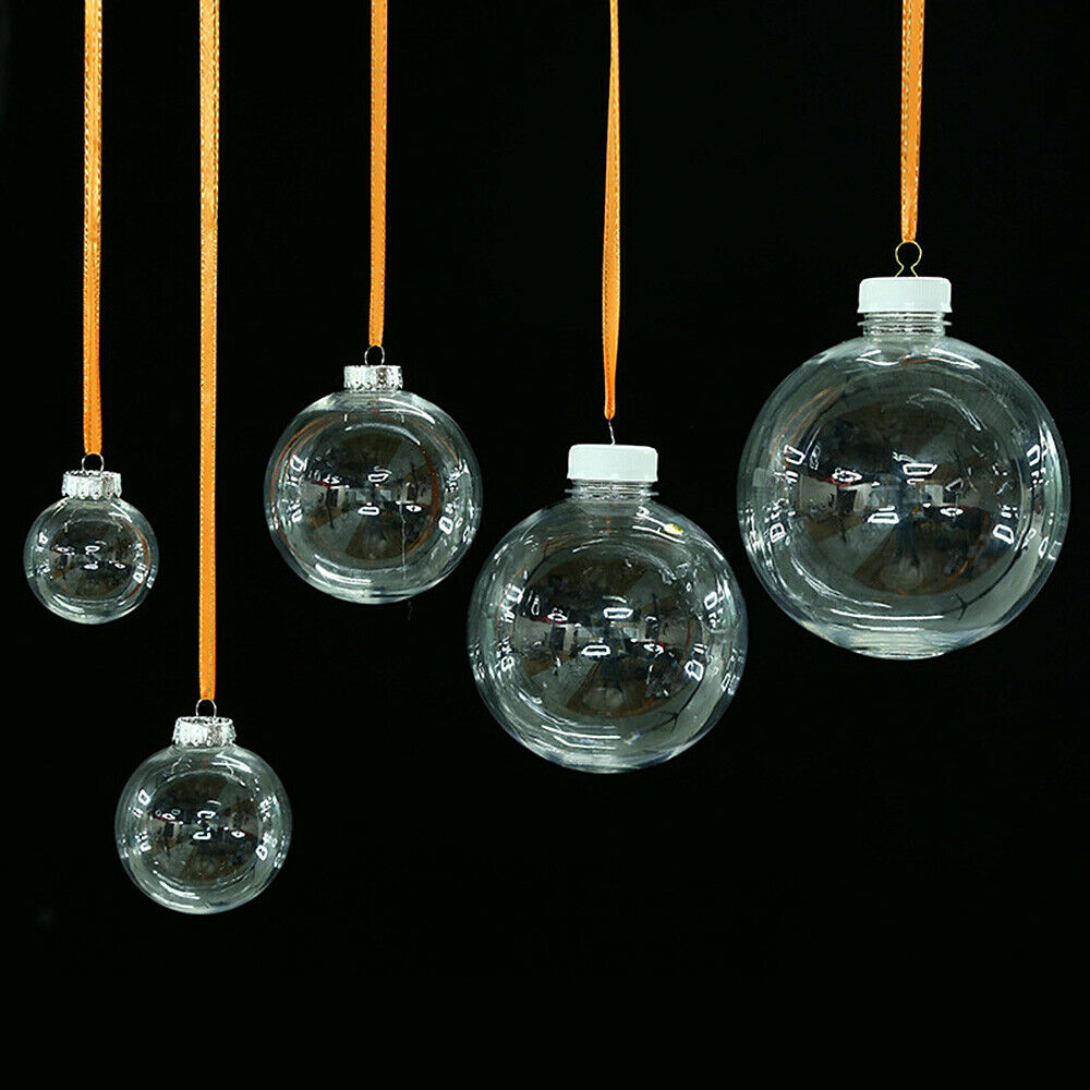 1Pc Christmas Tree Hanging Ornament Transparent Plastic Empty Pendant Decor Gift