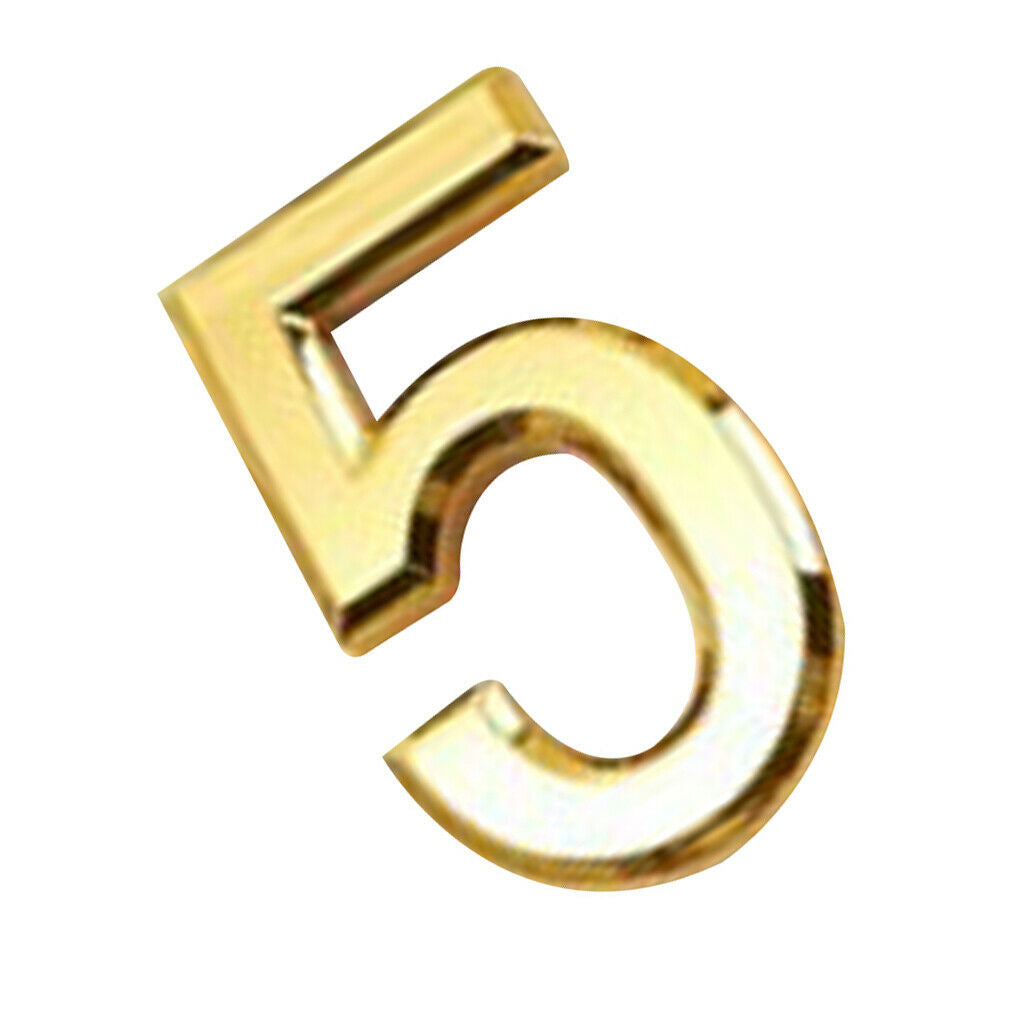 2x ABS Plastic Golden Self- Adhesive Door Number House Address Door Sign 2 5