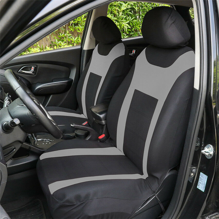 9 PCS Car Seat Cover Set Fit Most Car Interior Accessories Grey Seat Covers