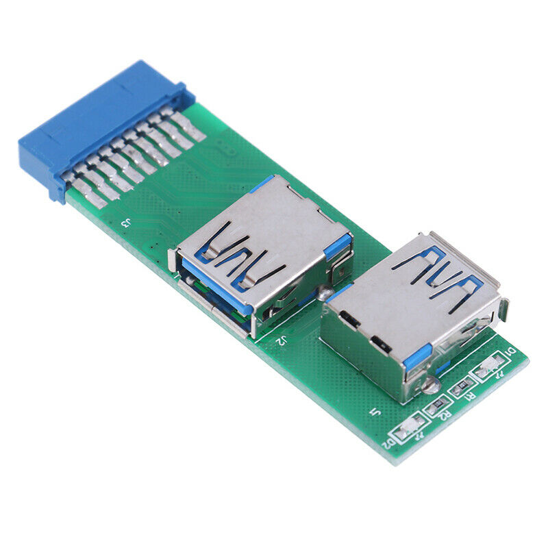 1Pc Internal Mainboard 2 Ports USB 3.0 Female to 20 Pin Female Header Adap Jc Lt