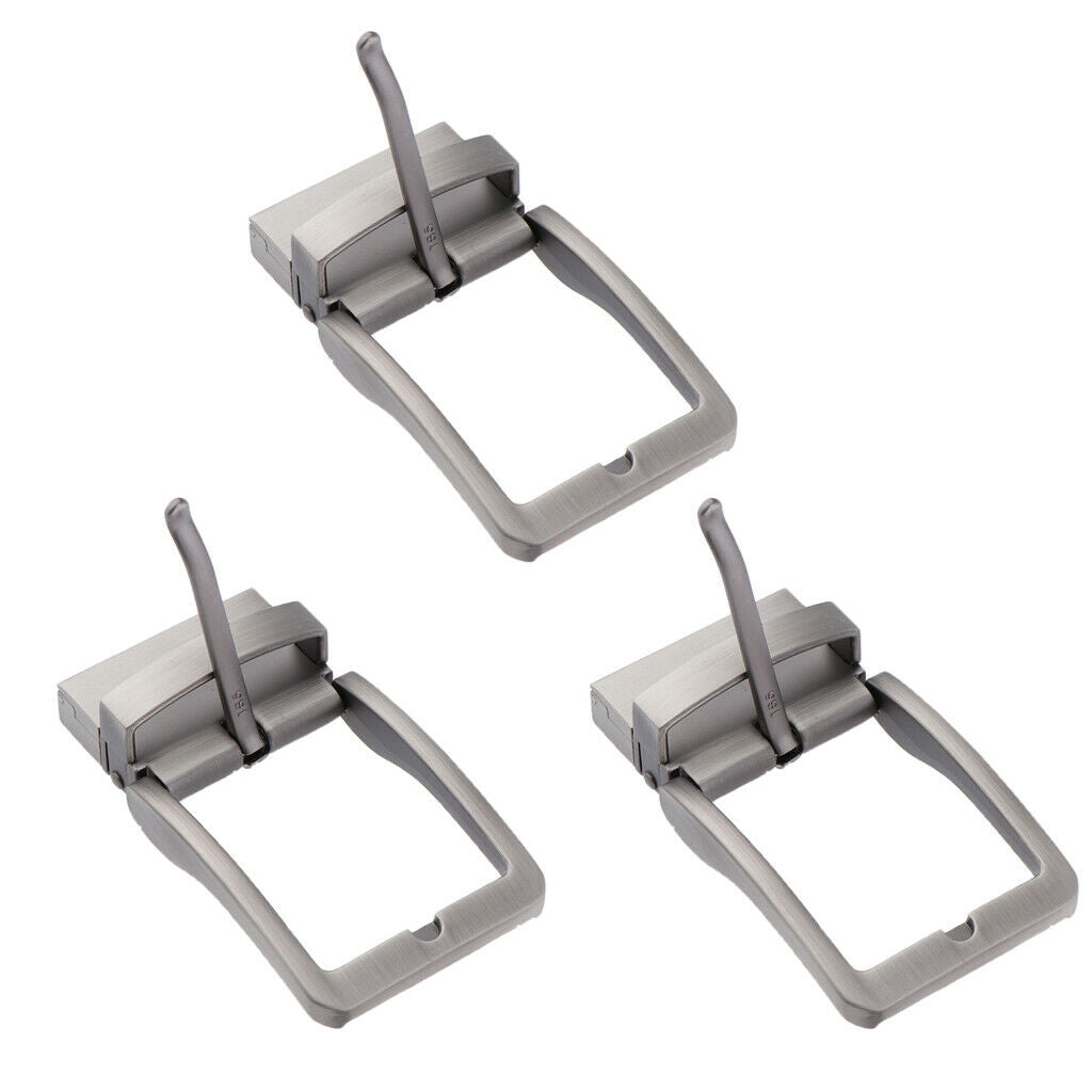 3 Pieces Metal Reversible Belt Buckle Single Prong Replacement Pin Buckle Retro