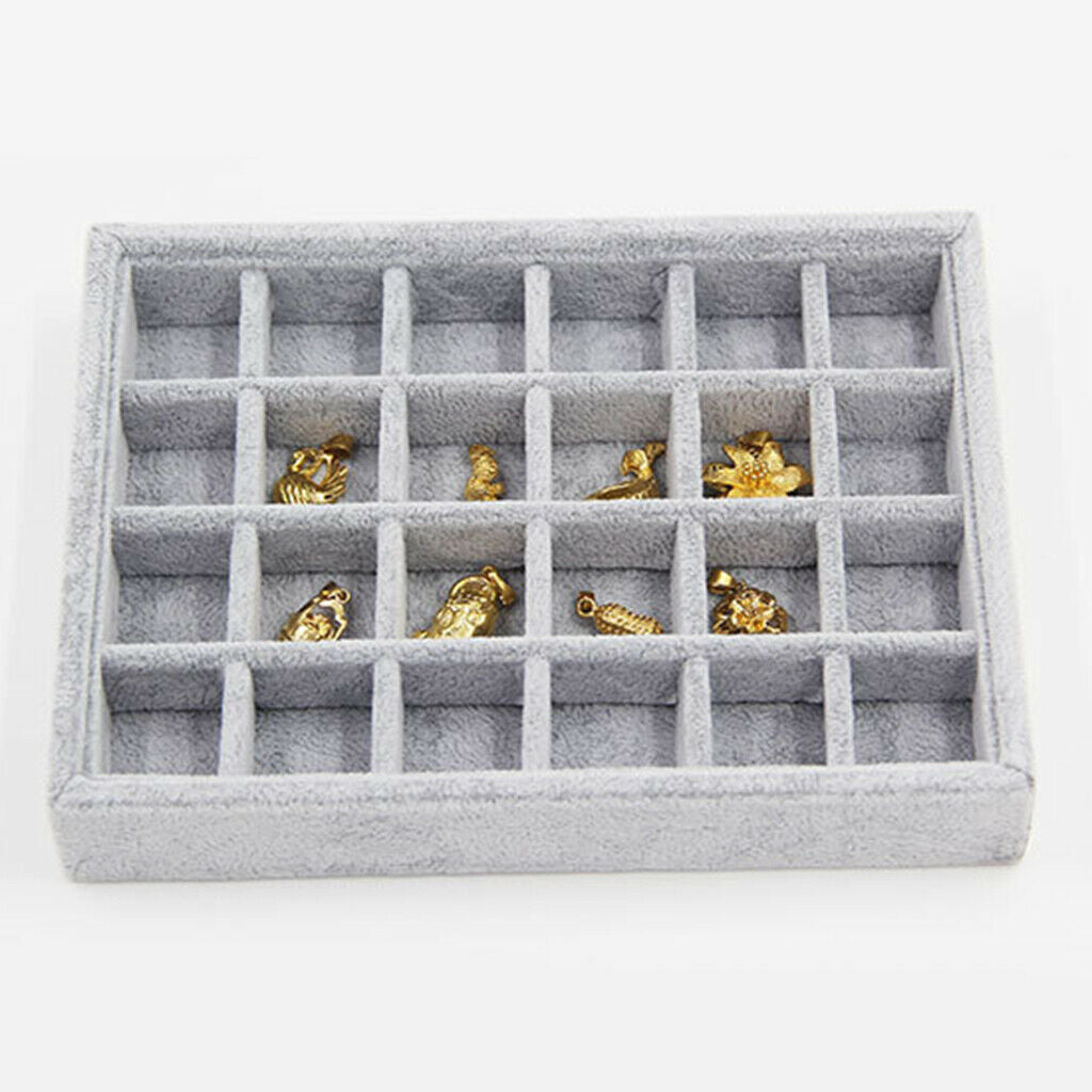 2x Multi-Purpose Jewelry Tray Bracelets Rings Diamond Storage Organizer Case
