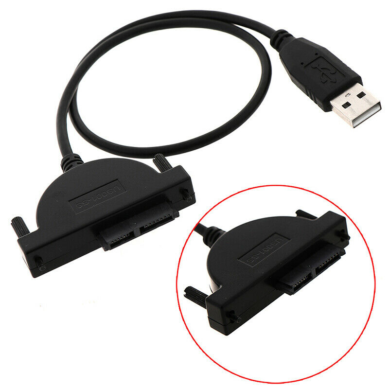 USB 2.0 to Mini Sata II 7+6Pin Adapter for Laptop CD/DVD ROM Drive Cabl J.l8