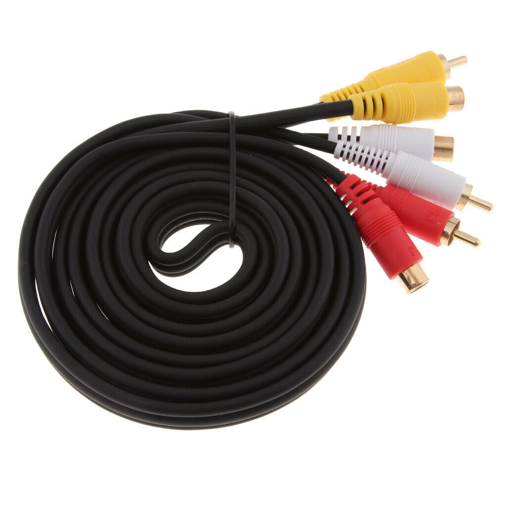 Prettyia       6ft       RCA       Extension       Cable       3RCA       Male