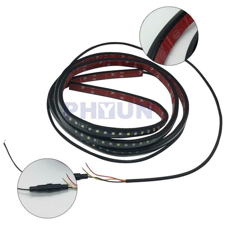 2pcs 48" Car Running Board Side Step LED Light White/Amber Turn Signal DRL Strip