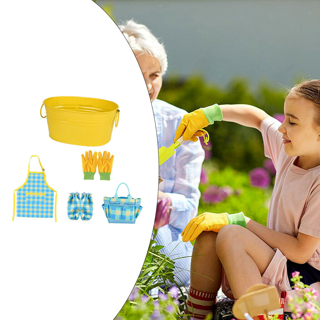 5Pieces Kid Gardening Set Planting Flowers Garden Tools Storage Carrying Bag