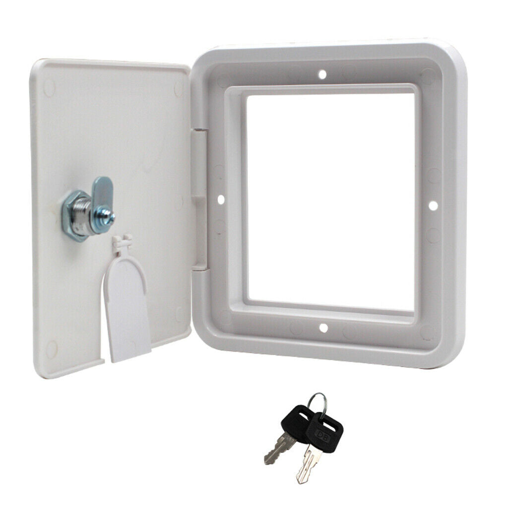 Square ELECTRIC CABLE FLAP with Key for RV Electric Cables RV Camper Electric