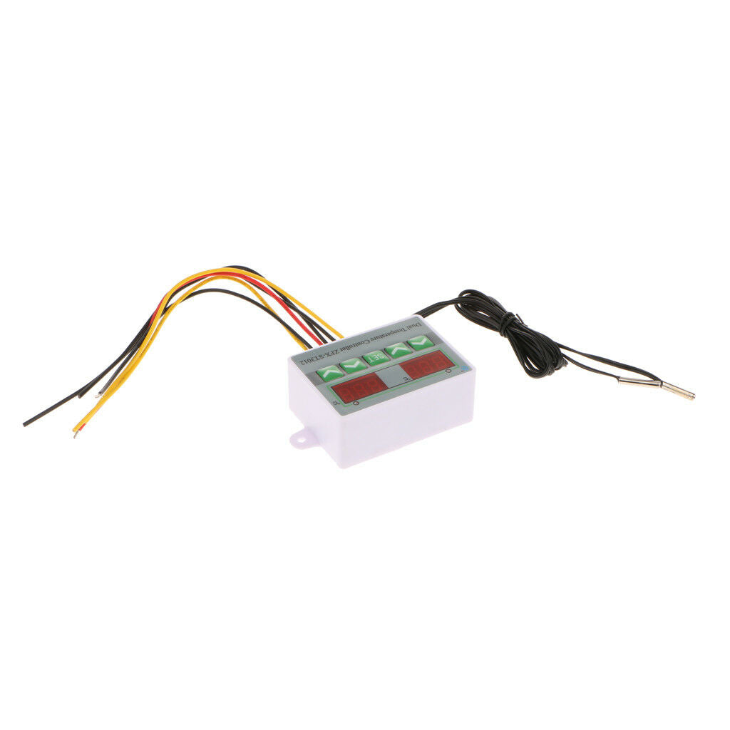 220V Dual Digital Temperature Controller Thermostat With 2Pcs Sensor Probe