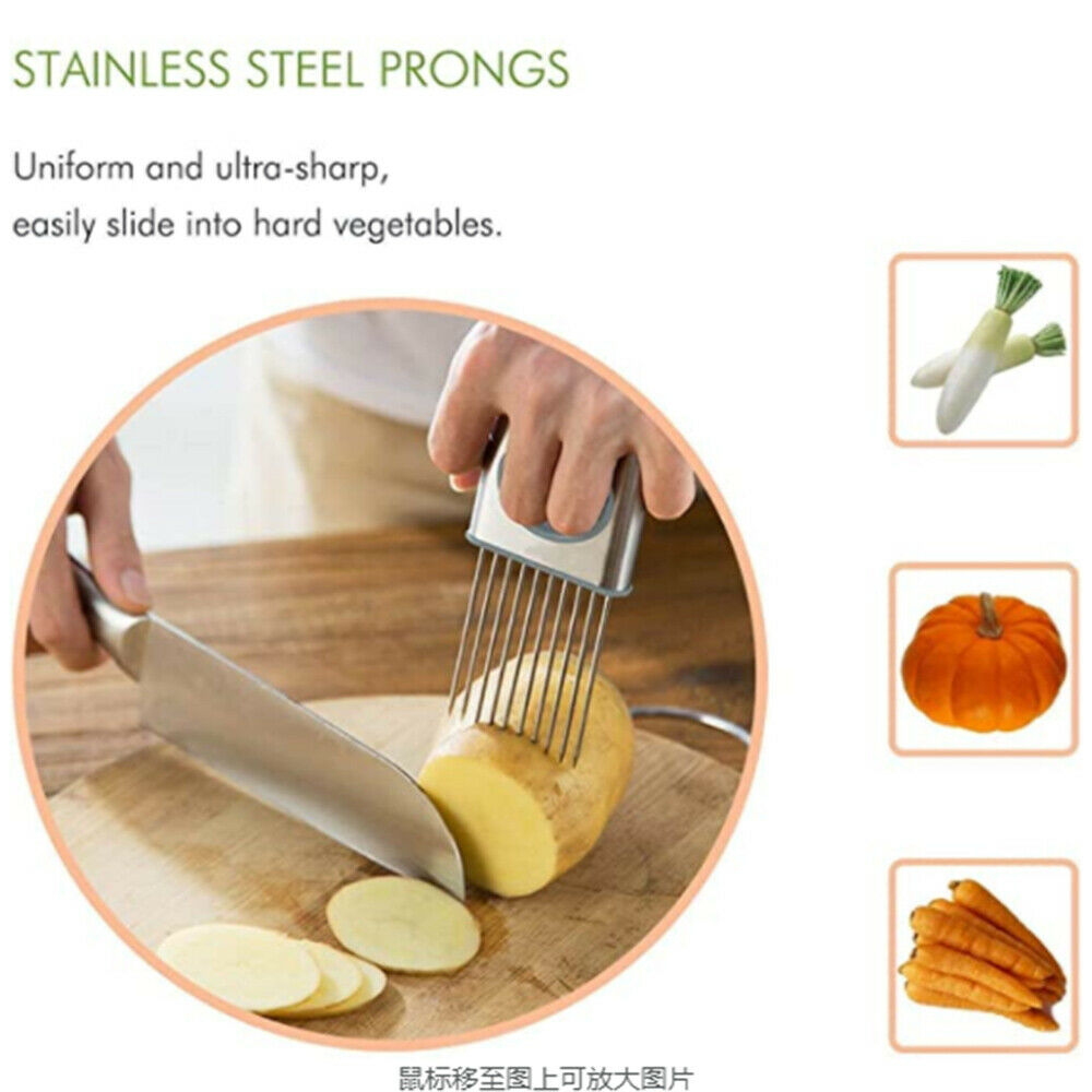 Stainless Steel Onion Needle Onion Fork Vegetables Fruit Slicer Cutting Tools