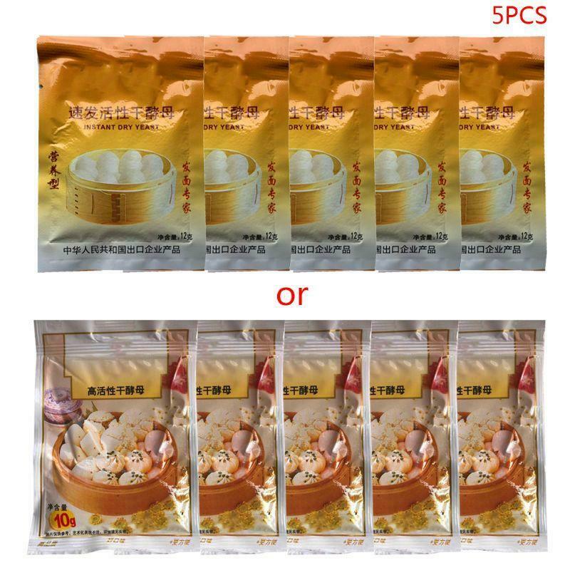 5 Bags 50g Cake Bread Active Instant Dry Yeast for Kitchen Baking Steamed Buns