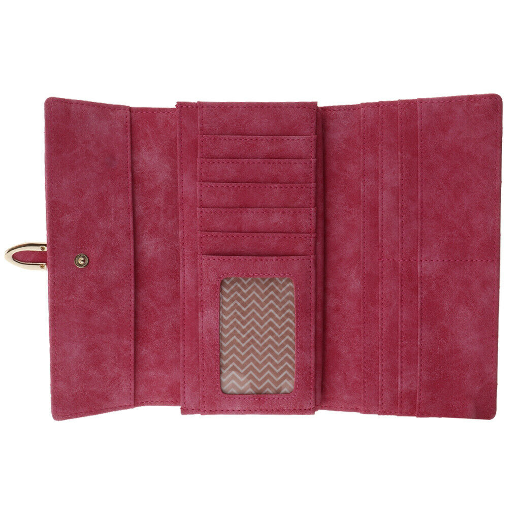 Trible Fold Clutch Arrowheads Frosted Plaid Wallet Cards Organizer Rose Red