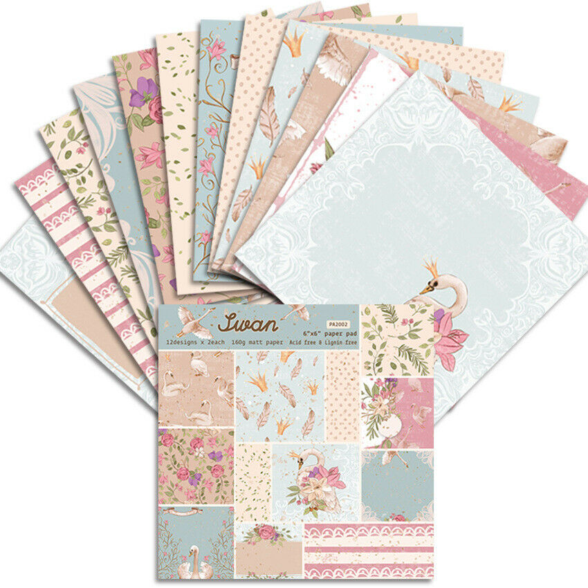 12PCS Paper Pad Floral Scrapbooking Handmade Journal Card Photo Album Decor DIY