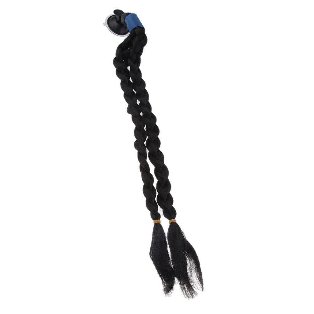 21" Gradient Ramp Helmet Twin Braids / Ponytail Motorcycle Bike Helmet Hair 2