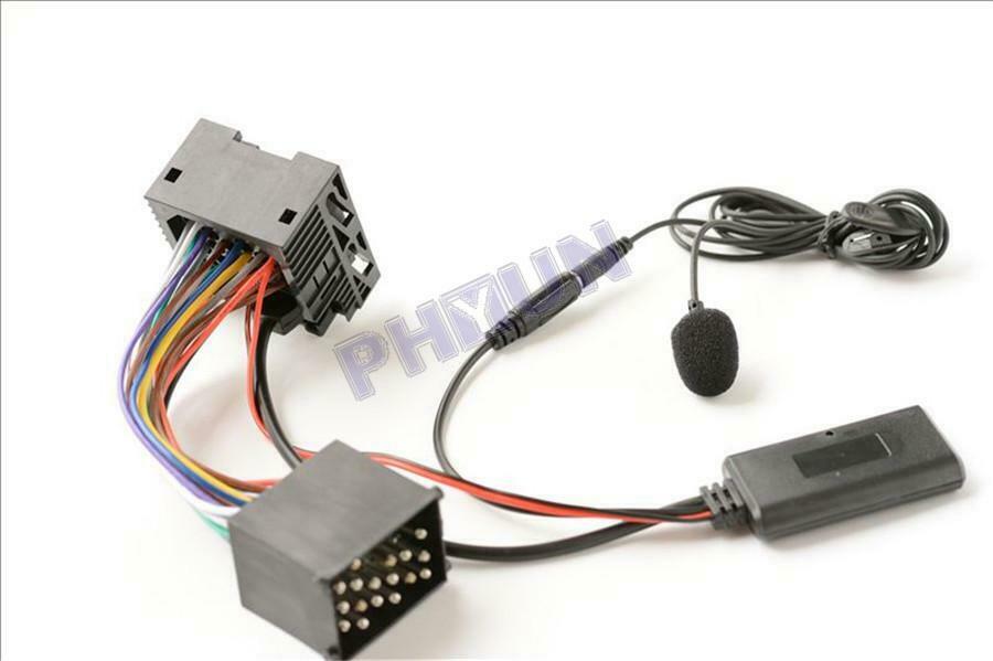For 2002+ BMW E46 3 Series Radio Bluetooth AUX IN Cable Adapter w/ Microphone