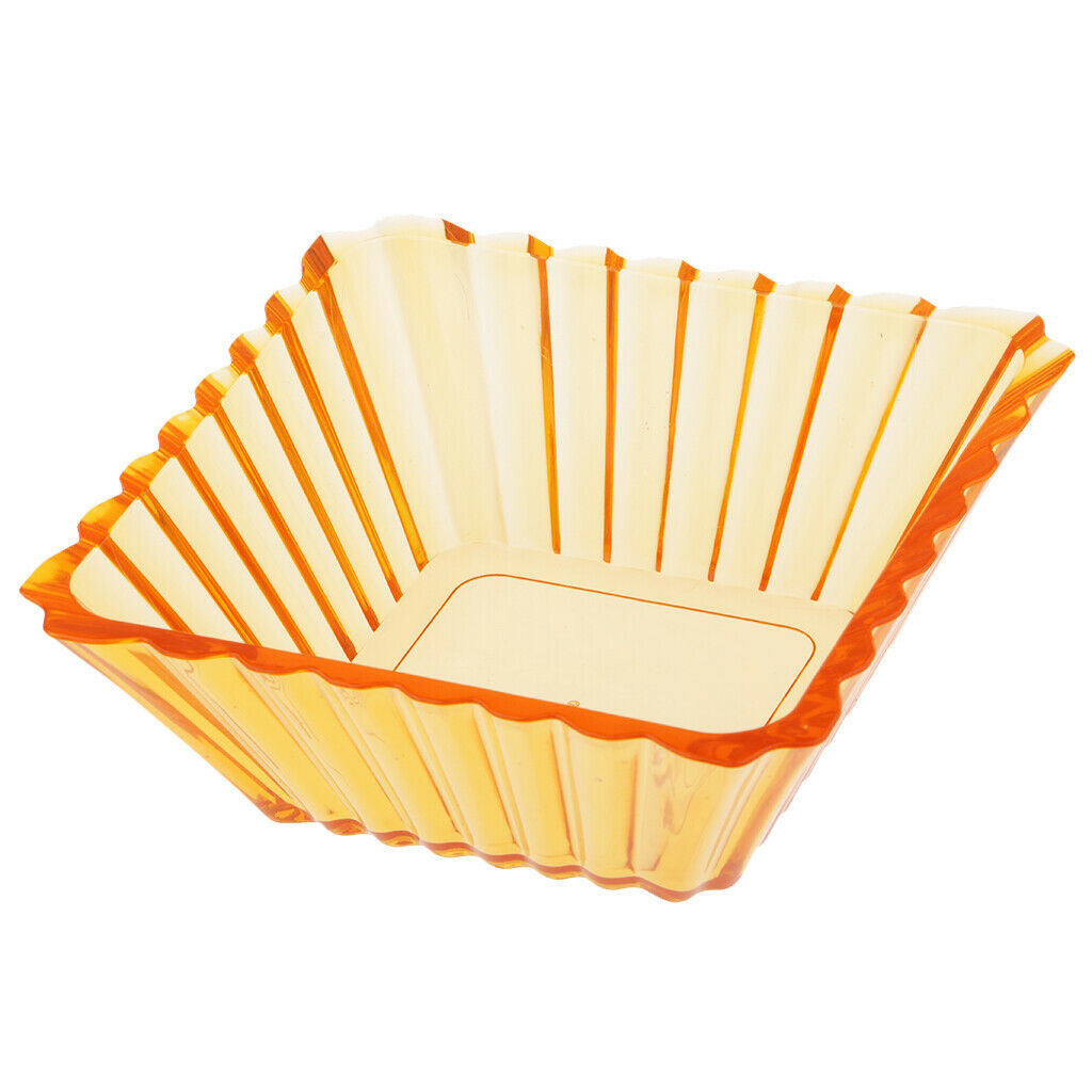 Acrylic Salad Fruit Dessert Candy Snack Dish Bowl Holder Tray Basket Orange