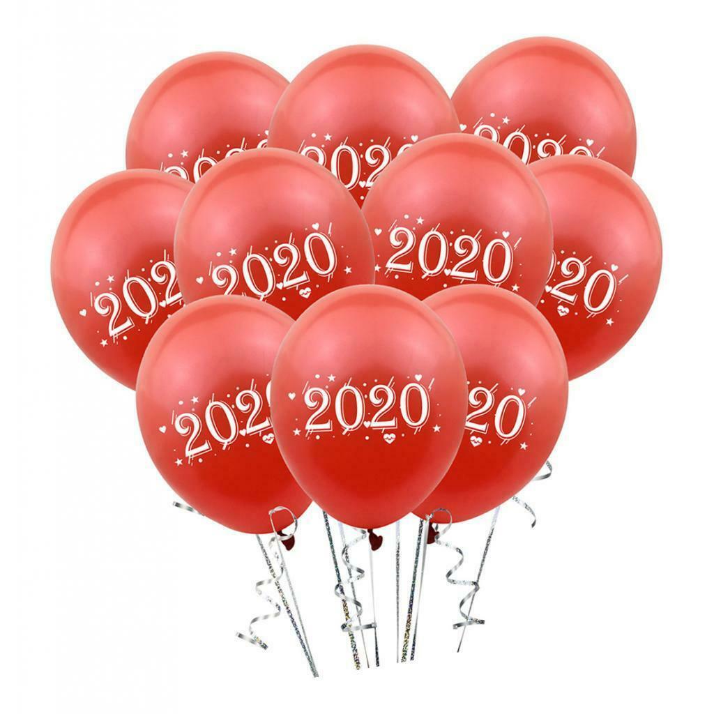 10 Pieces 2020 New Year Balloon Party Decorations Photo Prop Red