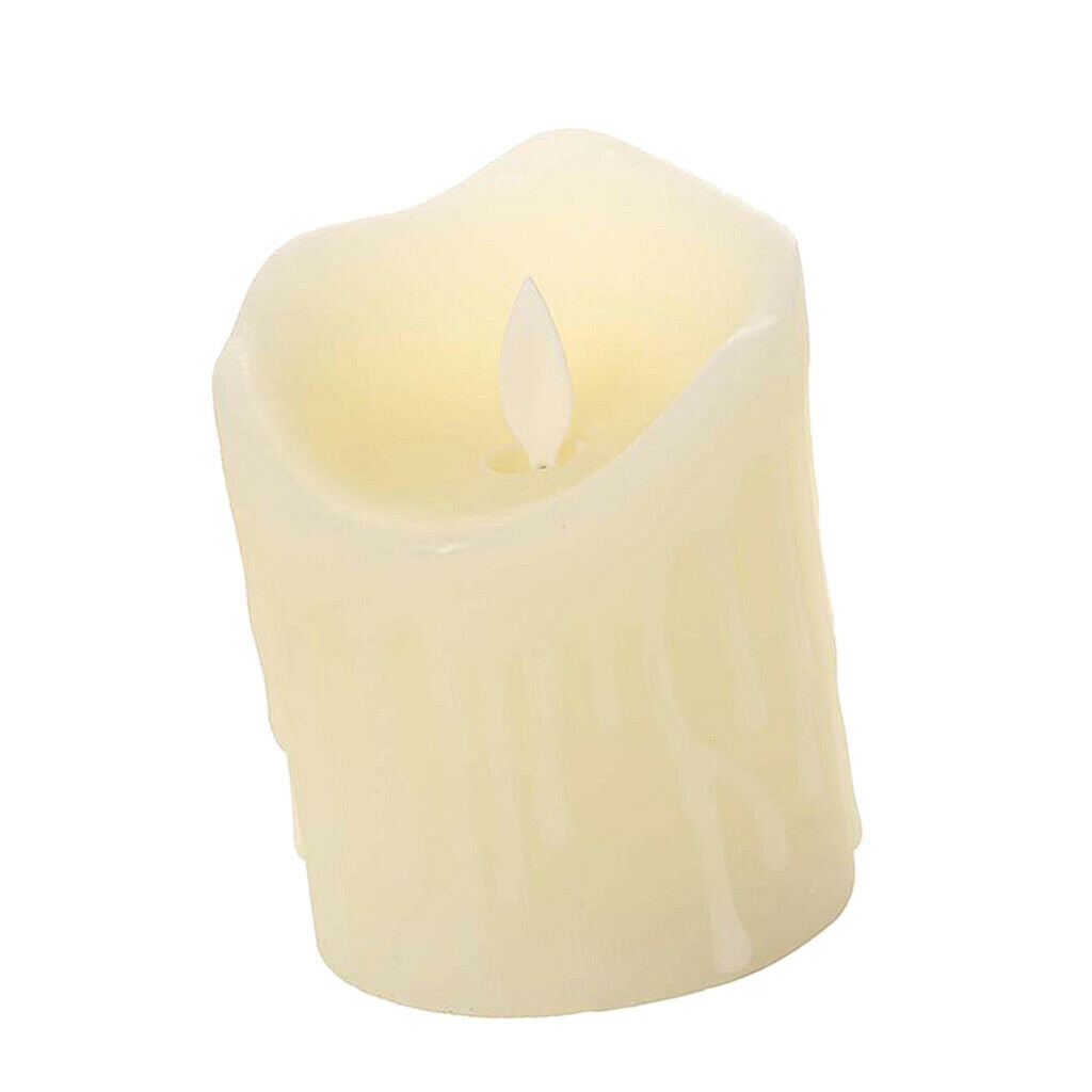2pcs Battery Powered Oscillating Flame Realistic Amber Led Candle