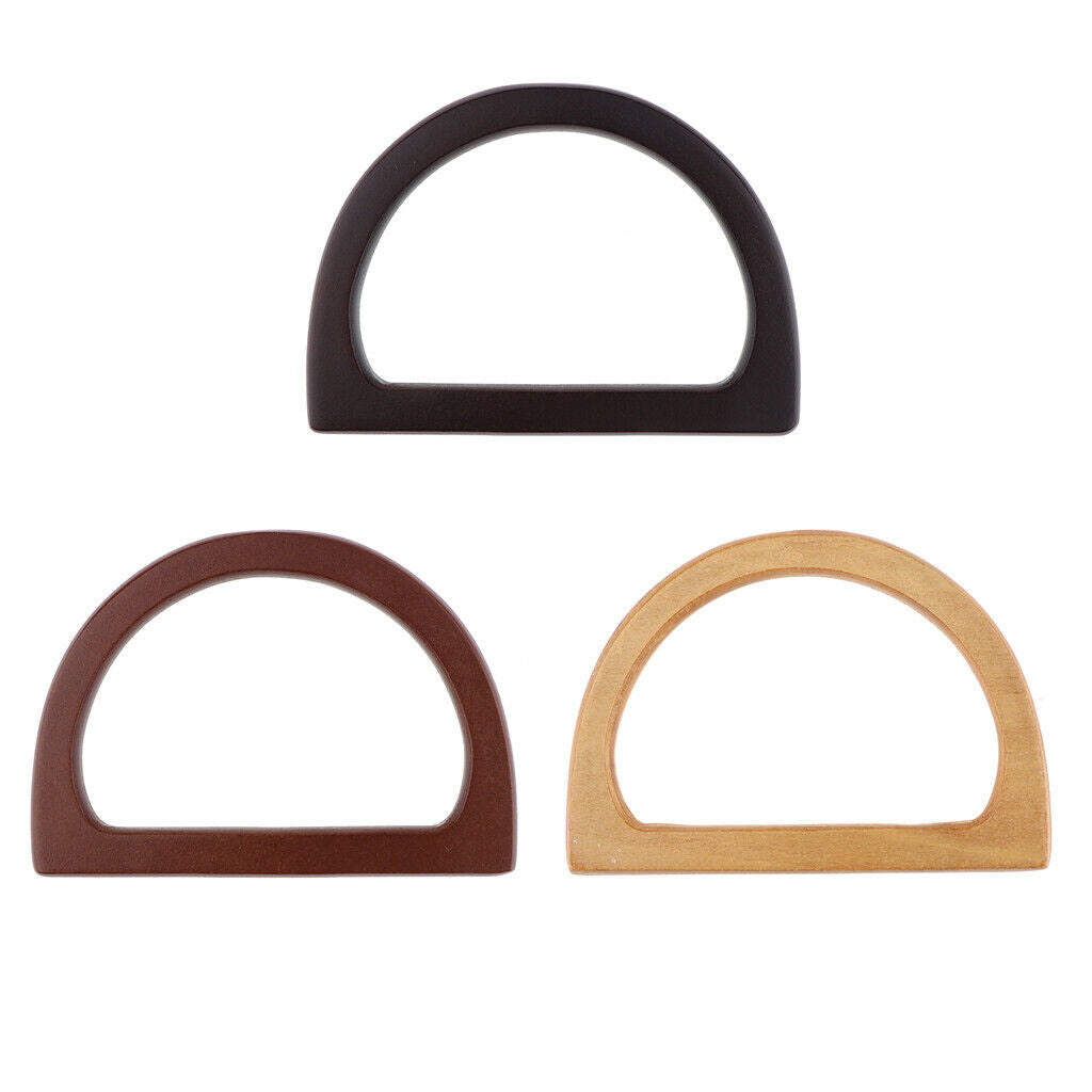 6X Simple Wood Bag Handle Replacement for Purse Bag Making Accessories Brown