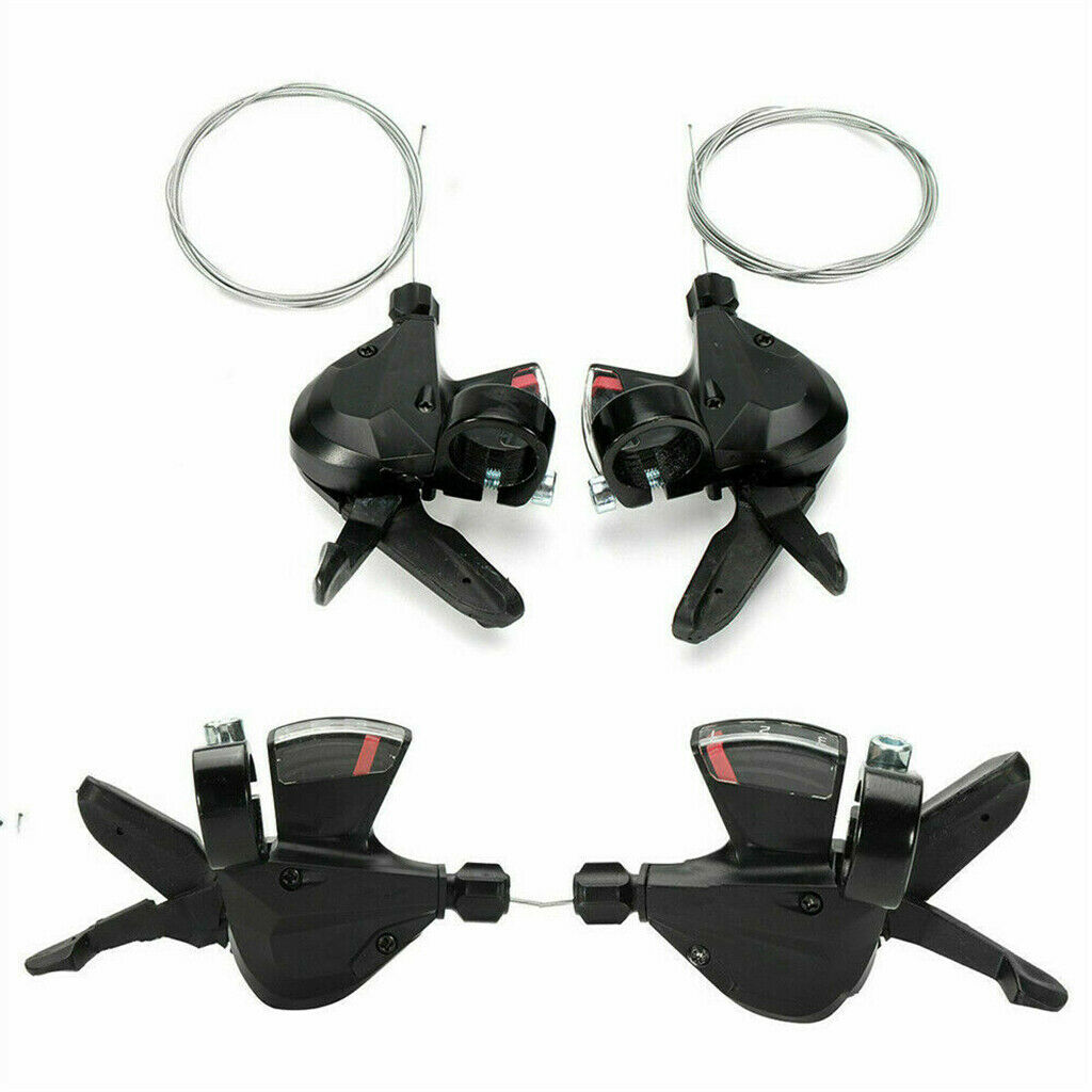 2Pcs 24 Speed MTB Mountain Bike Thumb Gear Shift Lever Set (3L&8R)