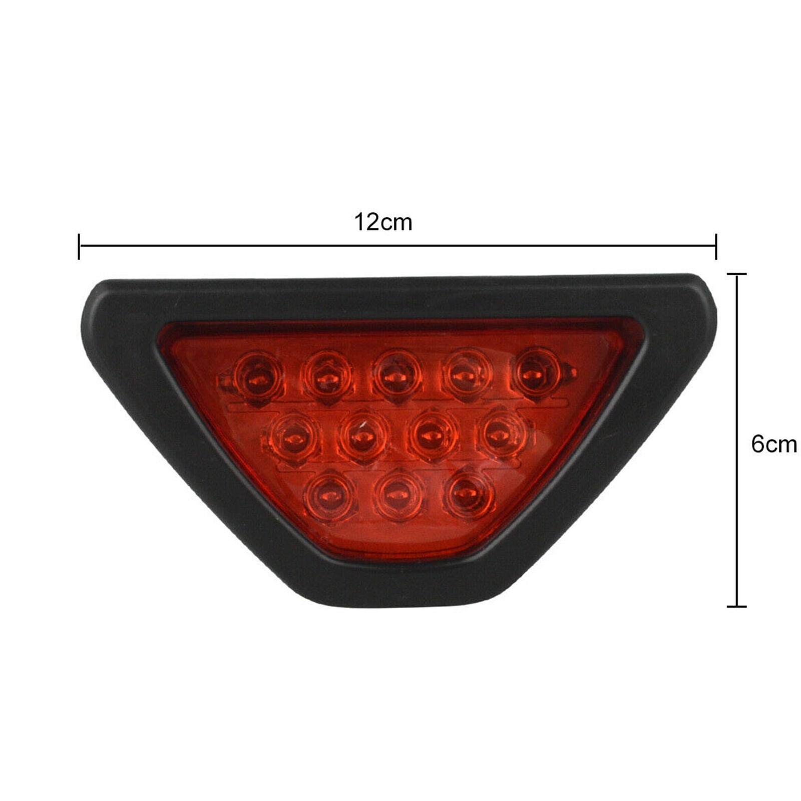 Universal 3rd F1 12 LED Strobe Rear Bumper Tail Brake Stop Light Red Fog Lamps