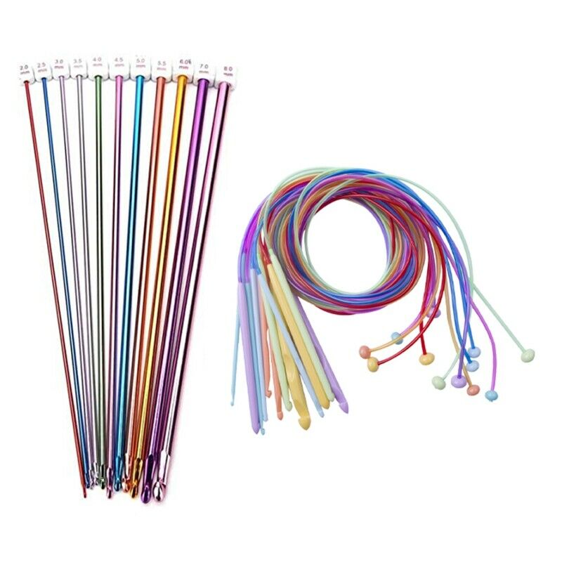 Natural Bamboo Flexible Afghan Tunisian Cable Plastic Carpet Crochet Hooks KG8X5