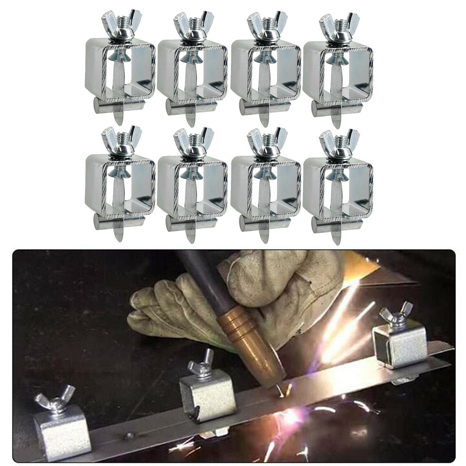 8 Pcs！8x Steel Welding Clamps Spot Weld Weld Clips for Auto Car Door Sheet