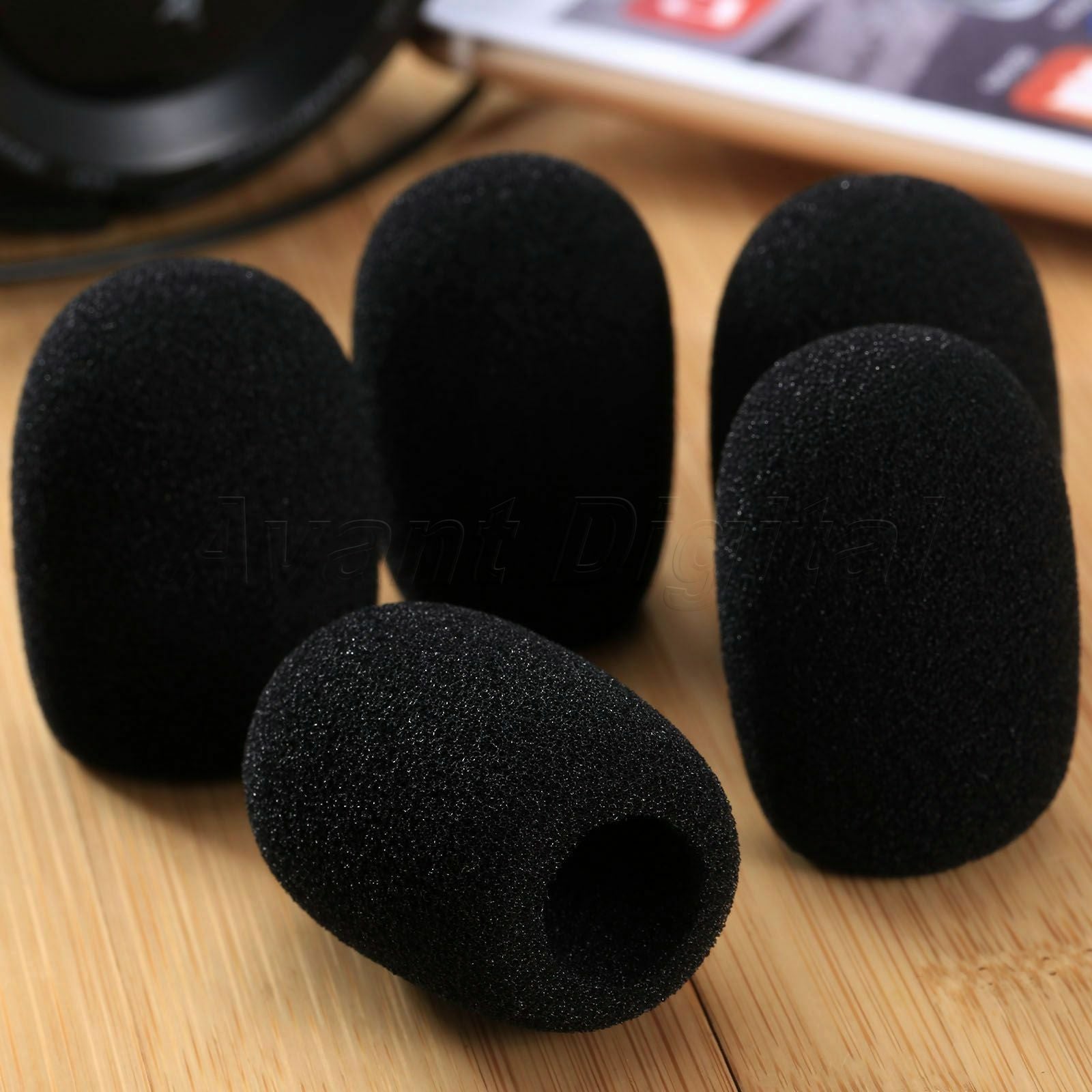 40x15mm Black Foam Sponge Microphone Headset Cups Mic Cover For Stage Karaoke