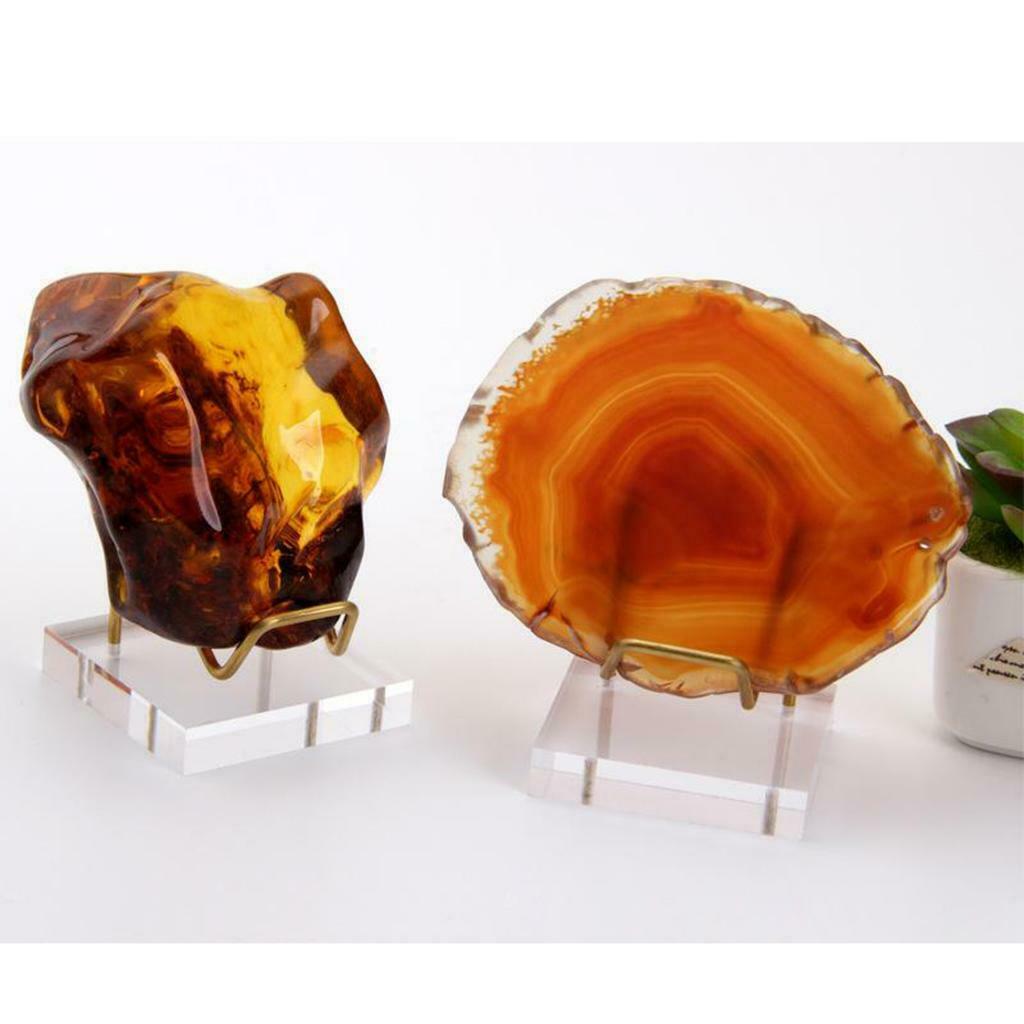 2x Clear Display Stand For Mineral Specimens Ore Fossil Crystal Ball Holder