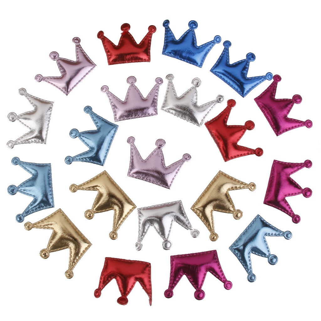 20x Crown Shape PU Flatback EMBELLISHMENT HAIR BOW DIY Deocr Crafts