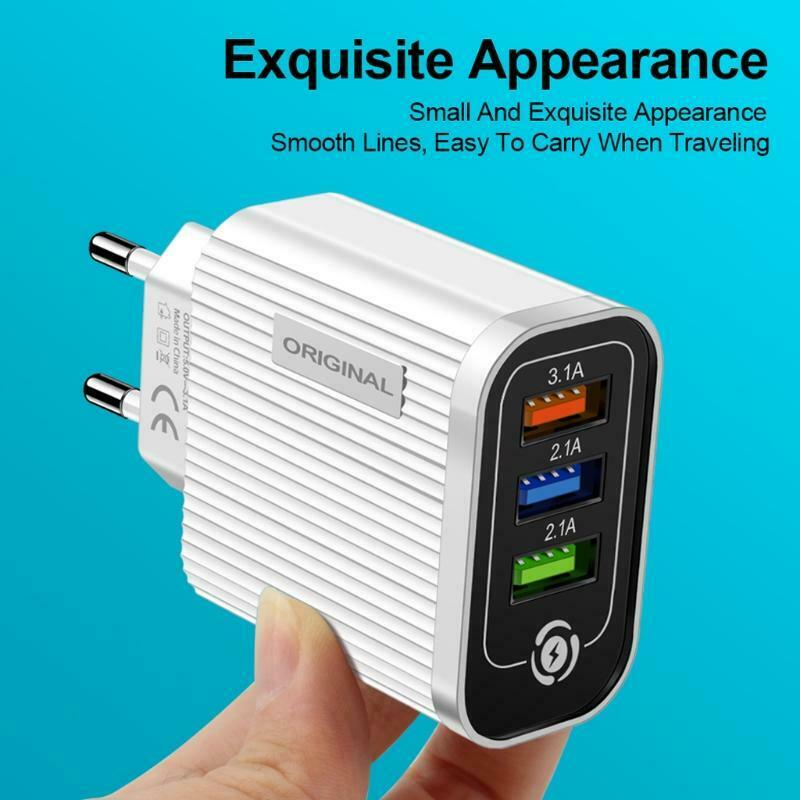 USB Charger LED Display US Plug Quick Charge 3.0 Wall Adapter Charger