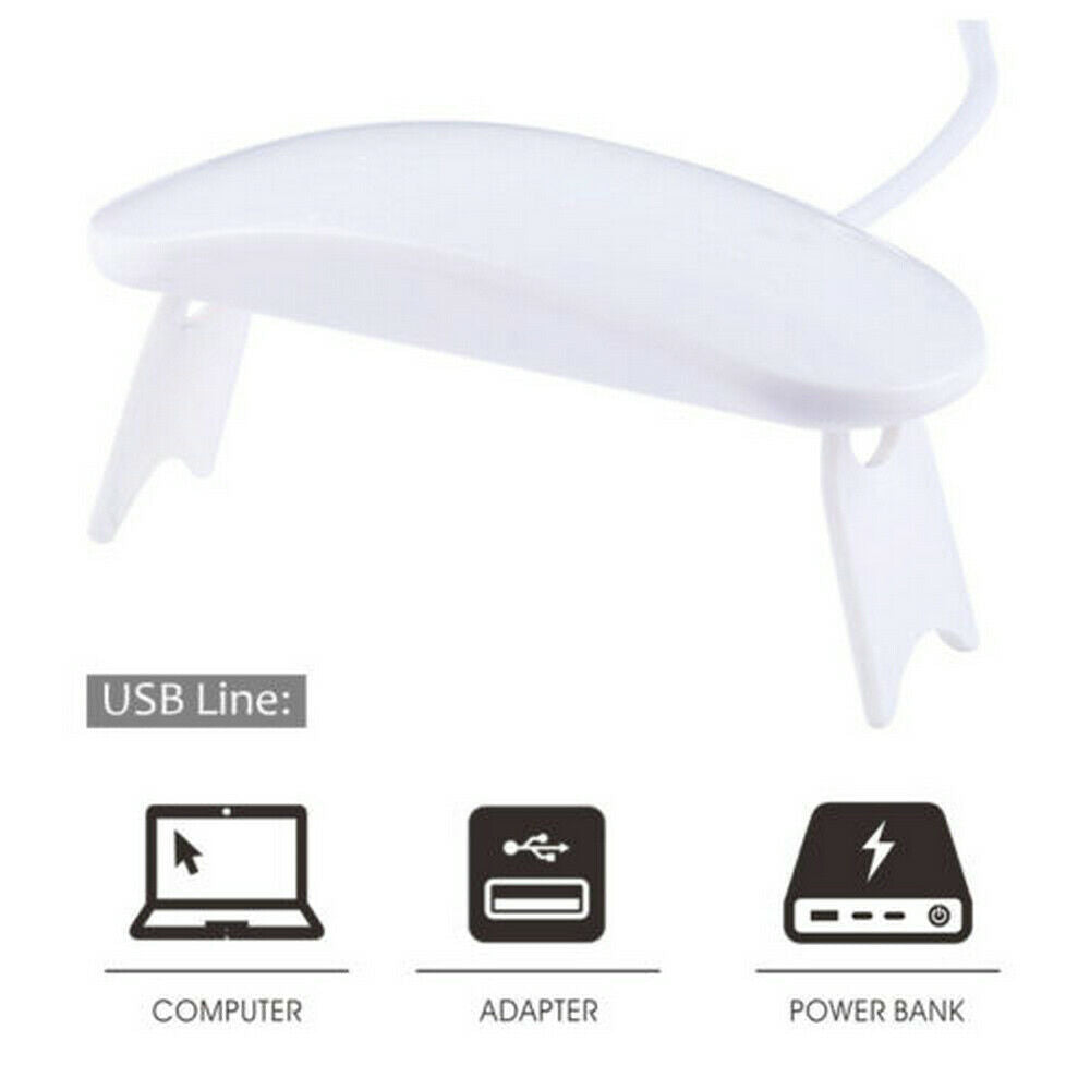 Mini Portable 6W USB UV LED Lamp Gel Polish Curing Machine Nail Art Dryer Tool