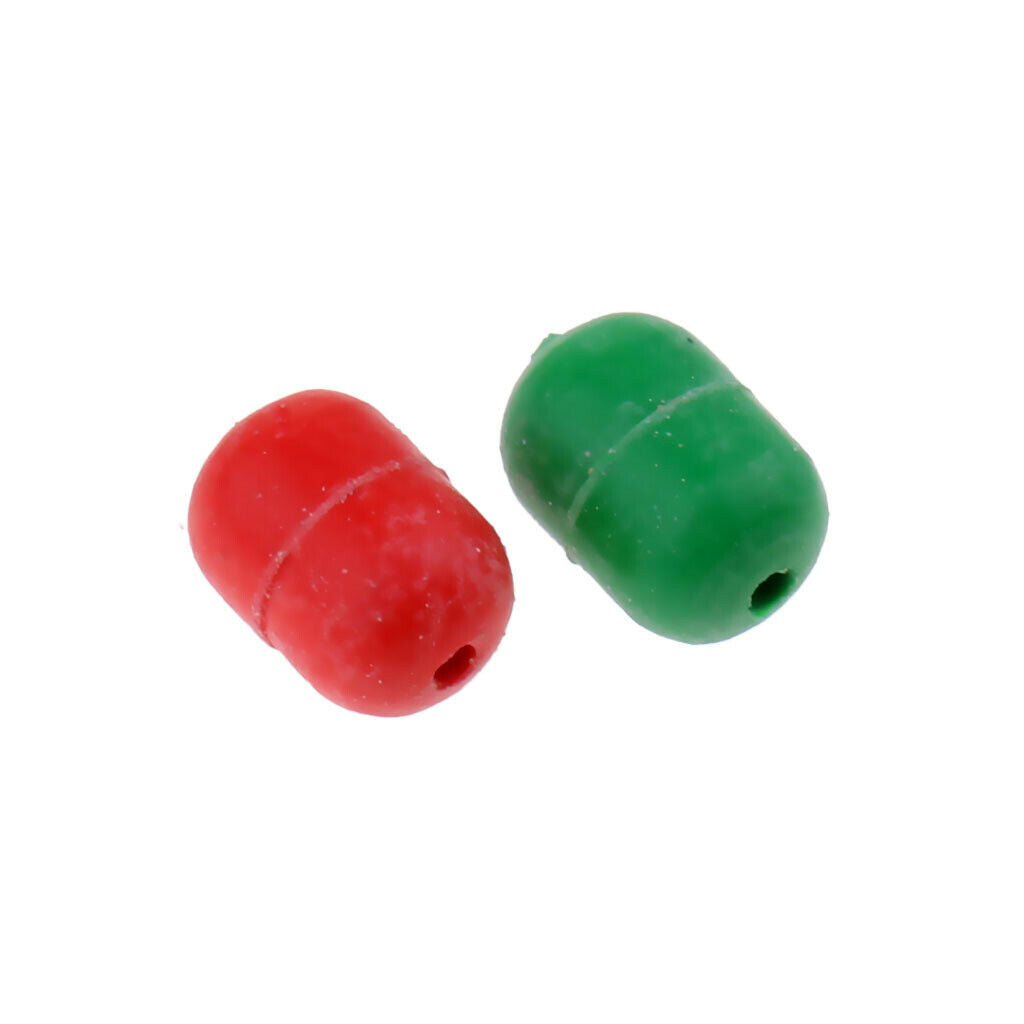 100Pcs Colorful Buffer Beads Rubber Shock Rig Beads Cylinder Carp Fishing Float