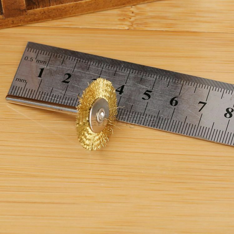 25MM 0.98" Brass Wire Wheel Brush Cleaner Polishing Power for Rotary Tools 5PCS