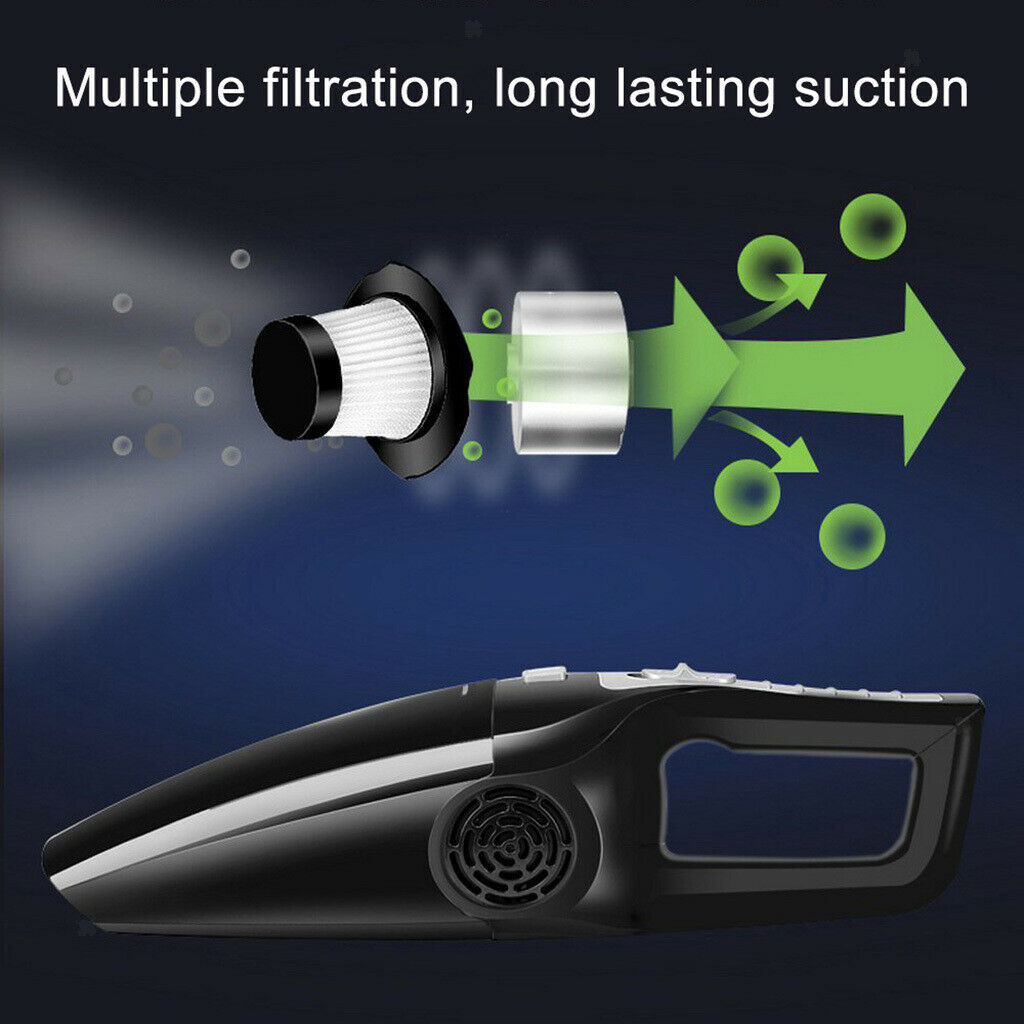 Portable 120W 12V Handheld Cyclonic Car Vacuum Cleaner Wet/Dry  White