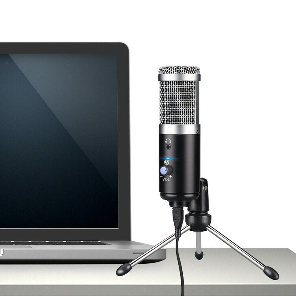 USB Condenser Podcast Recording Microphone for Laptop PC Studio Gaming