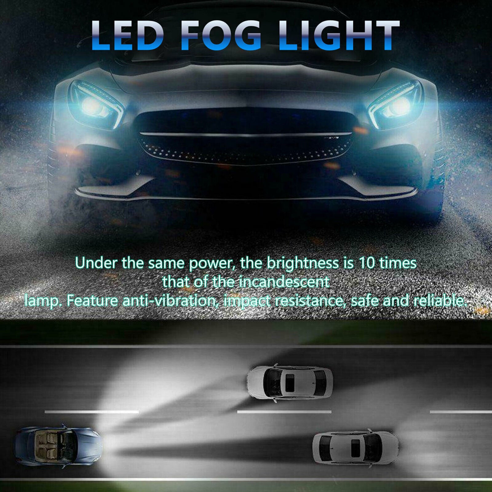 9005 9006 Combo 200W LED Headlight Bulb Kits High Low Beam Fog Light White 6000K