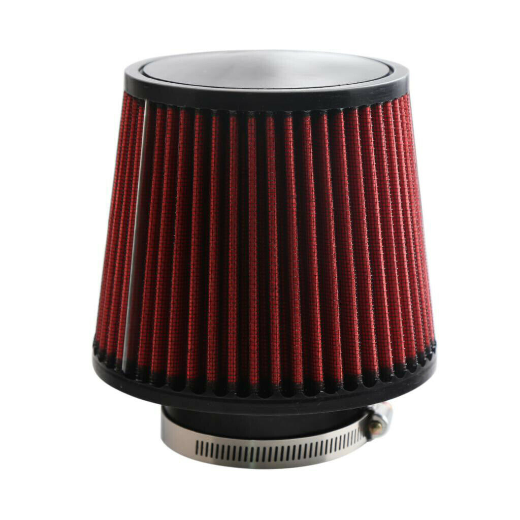 Easy Install 76mm 3inch Neck Dual Cone Intake High Flow Air Filter Washable