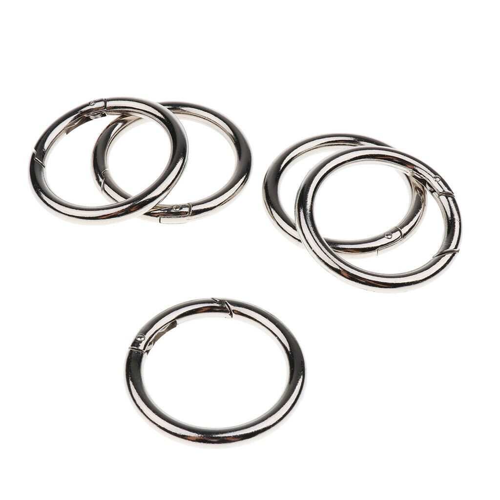 10Pcs Round Key Rings Premium Plated Open Hook Spring Ring Keychain 49mm