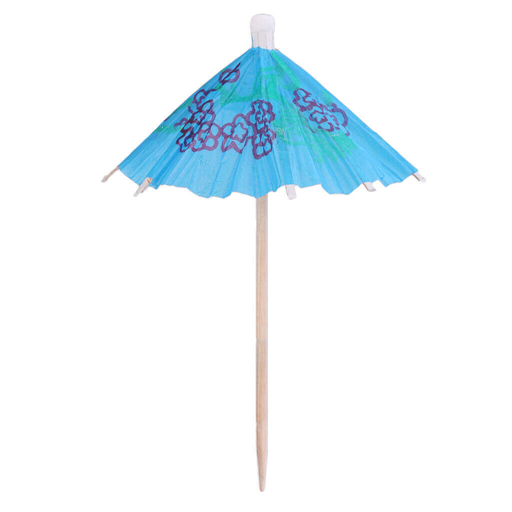 50x Colorful Tropical Parasol Umbrella Snack Cocktail Party Drink Food Picks