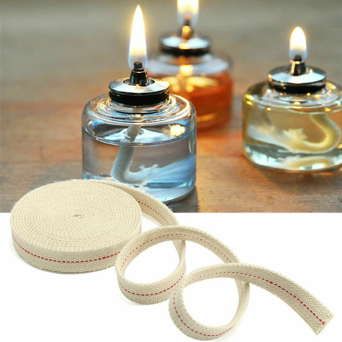 1" Flat Durable Cotton Wick US 15 foot roll Oil Lamp Wick and Lanterns Wick New