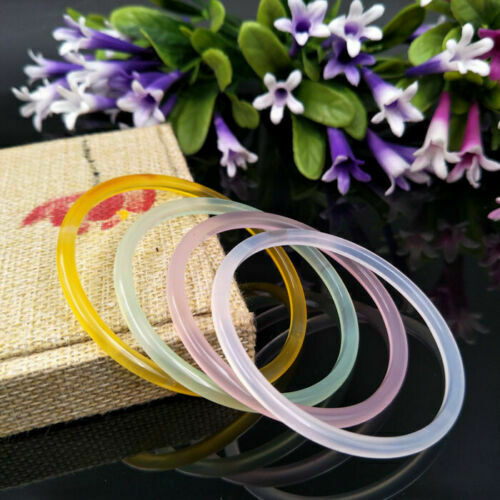 7 color fashion 100% natural line agate chalcedony jewelry bracelet 54mm-55mm