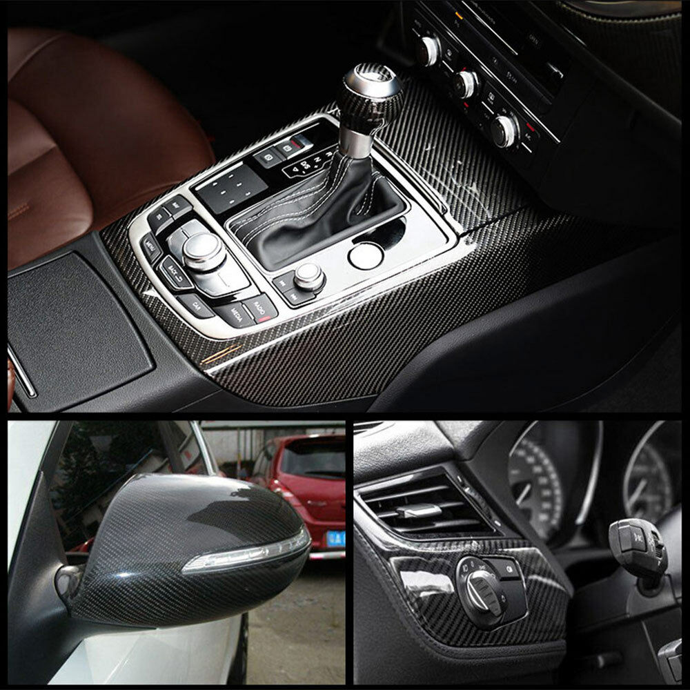5D Auto Accessories Glossy Carbon Fiber Vinyl Film Car Interior Wrap Stickers