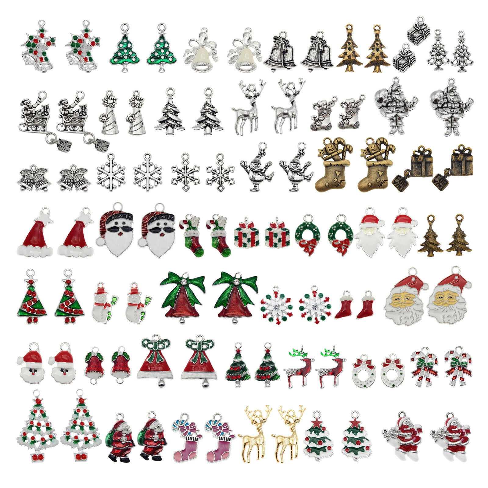 20-pack Christmas Series Alloy Charms Bulk Pendant Jewelry Making Findings 1-3cm