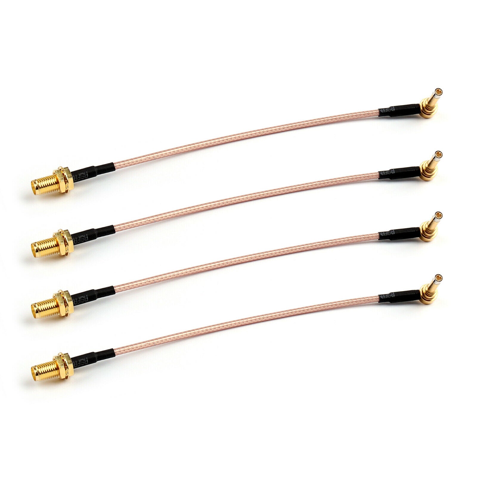 10PCS 30cm BNC Female Bulkhead to SMB Female RG316 RF Right Angle Pigtail Cable.