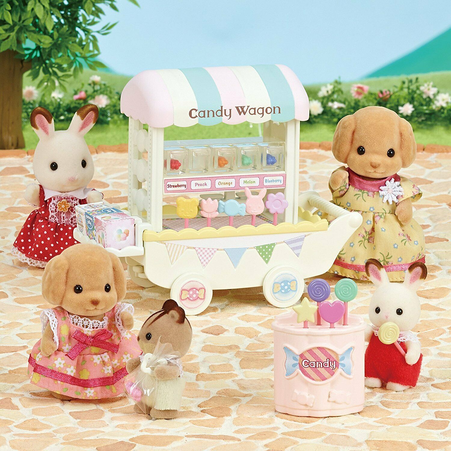 New! 5266 Sylvanian Families Candy Wagon Set inc Over 30 Pieces Girls Age 3yrs+