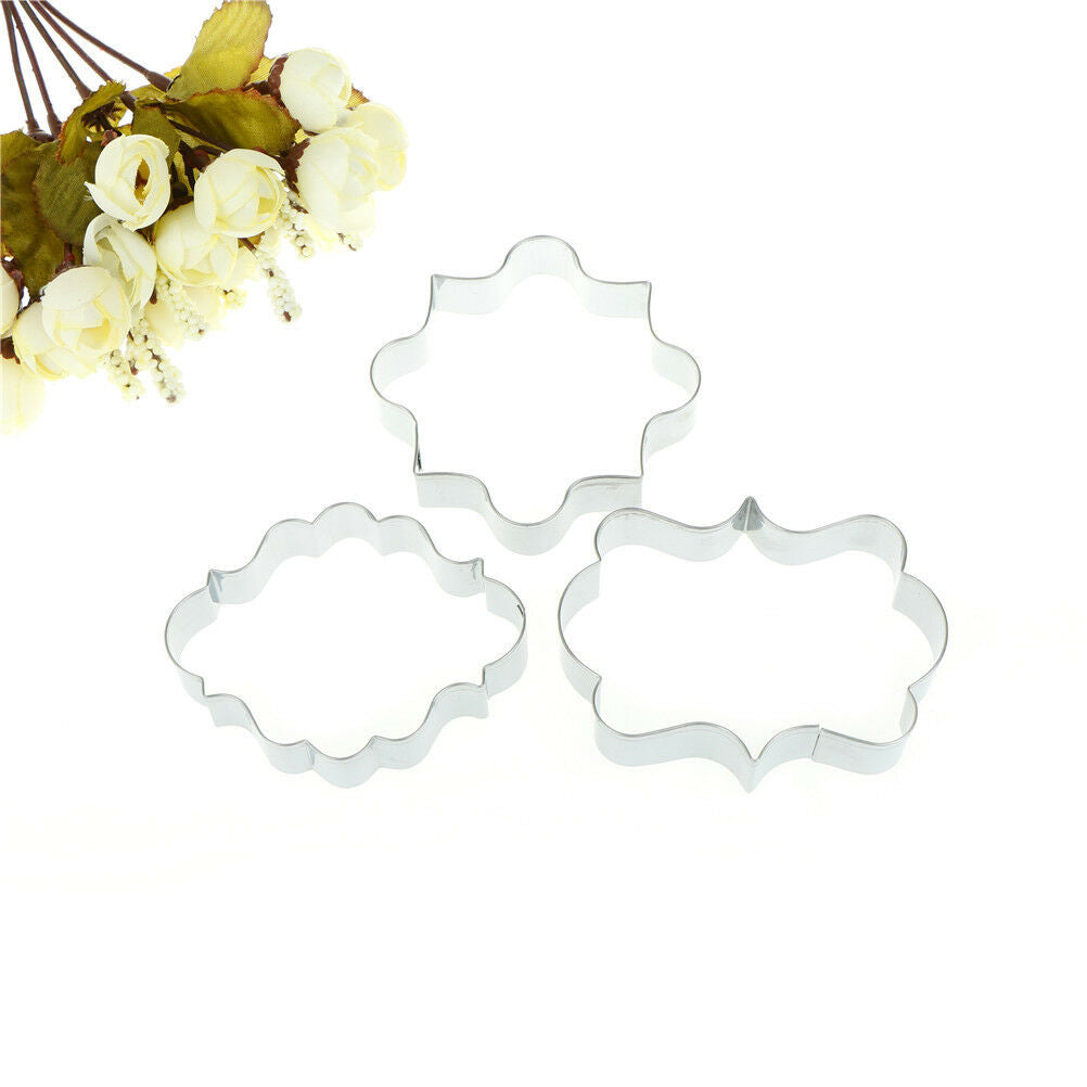 3pcs Fondant Cookies Pastry Sugar craft Decorating Mold Frame Cutter T NT.l8
